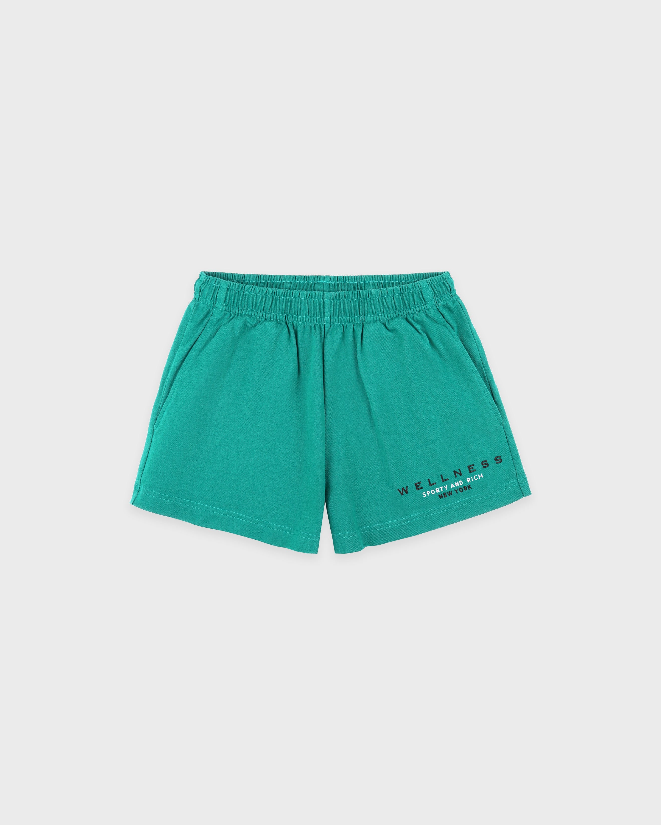 Spellout Embroidered Disco Short - Spring Green/Faded Black