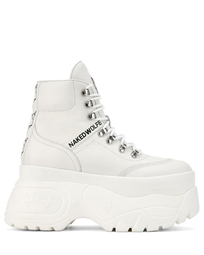 Spike White Leather