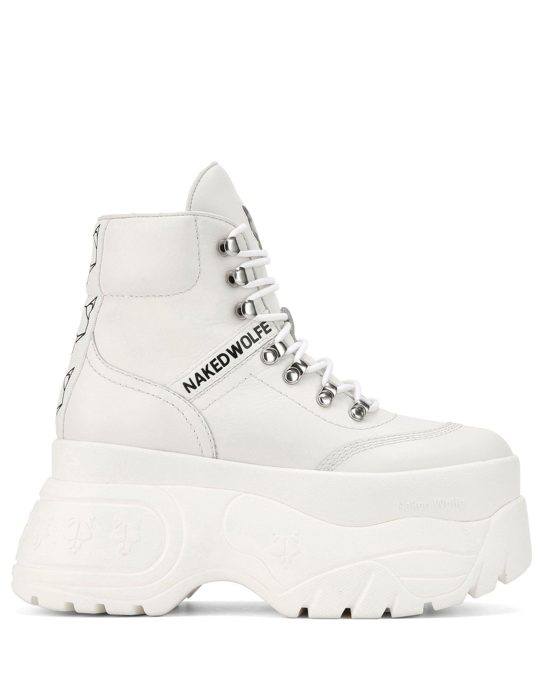 Spike White Leather