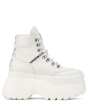 Spike White Leather