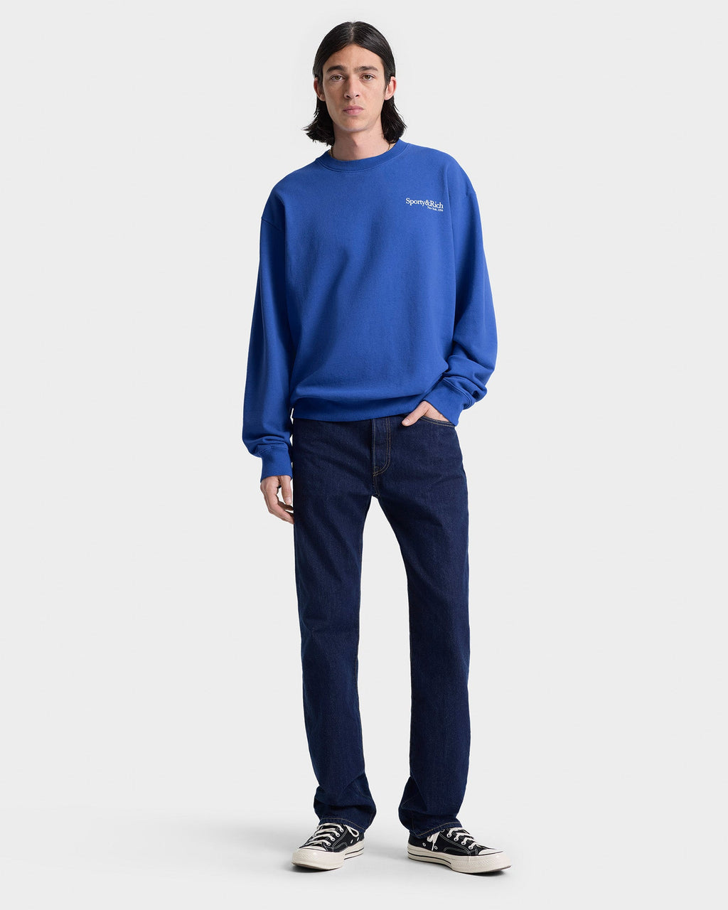 Health is Wealth Crewneck - Team Blue/White