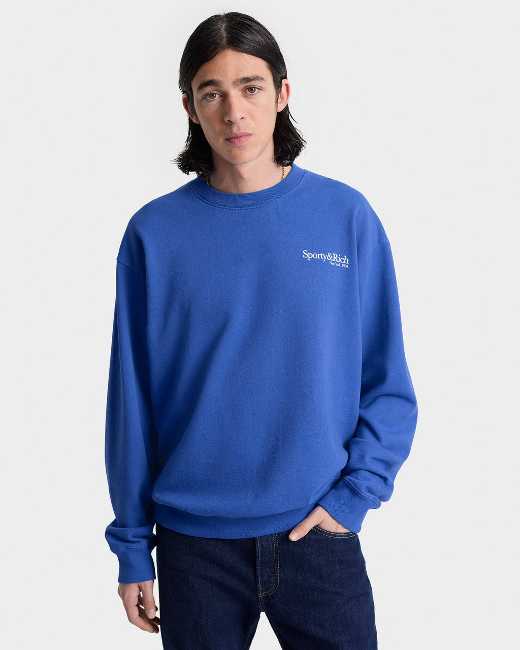 Health is Wealth Crewneck - Team Blue/White