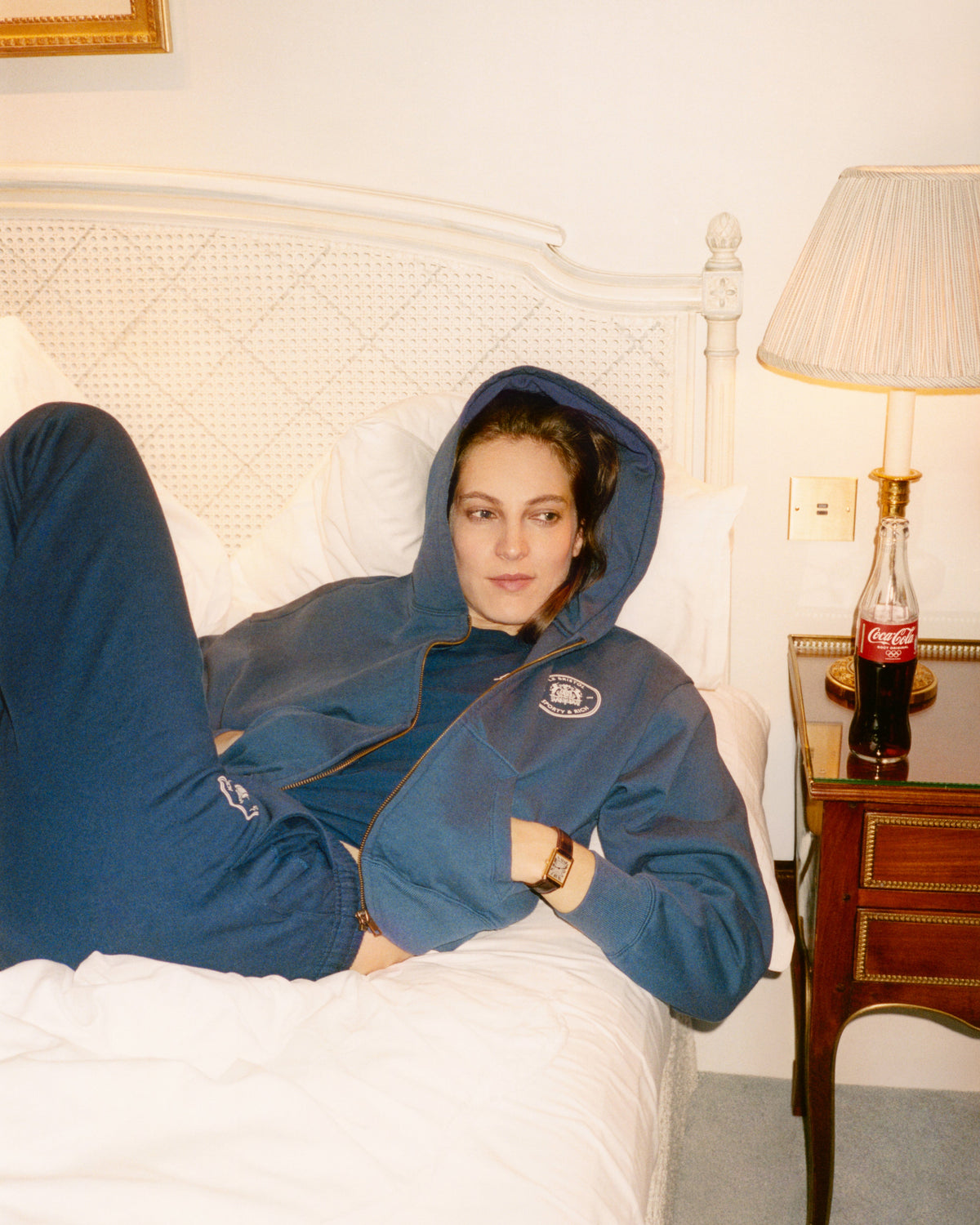 Bristol Crest 100th Cropped Zip Hoodie - Navy/Cream
