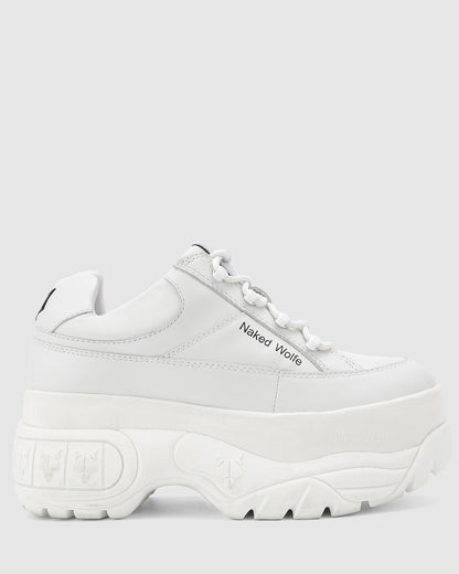 Sporty White Leather