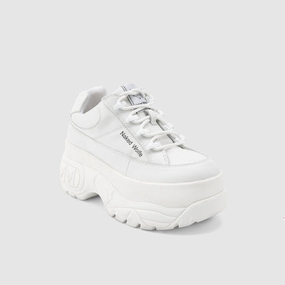 Sporty White Leather