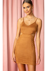 superdown Cut Out Mini Dress in Brown