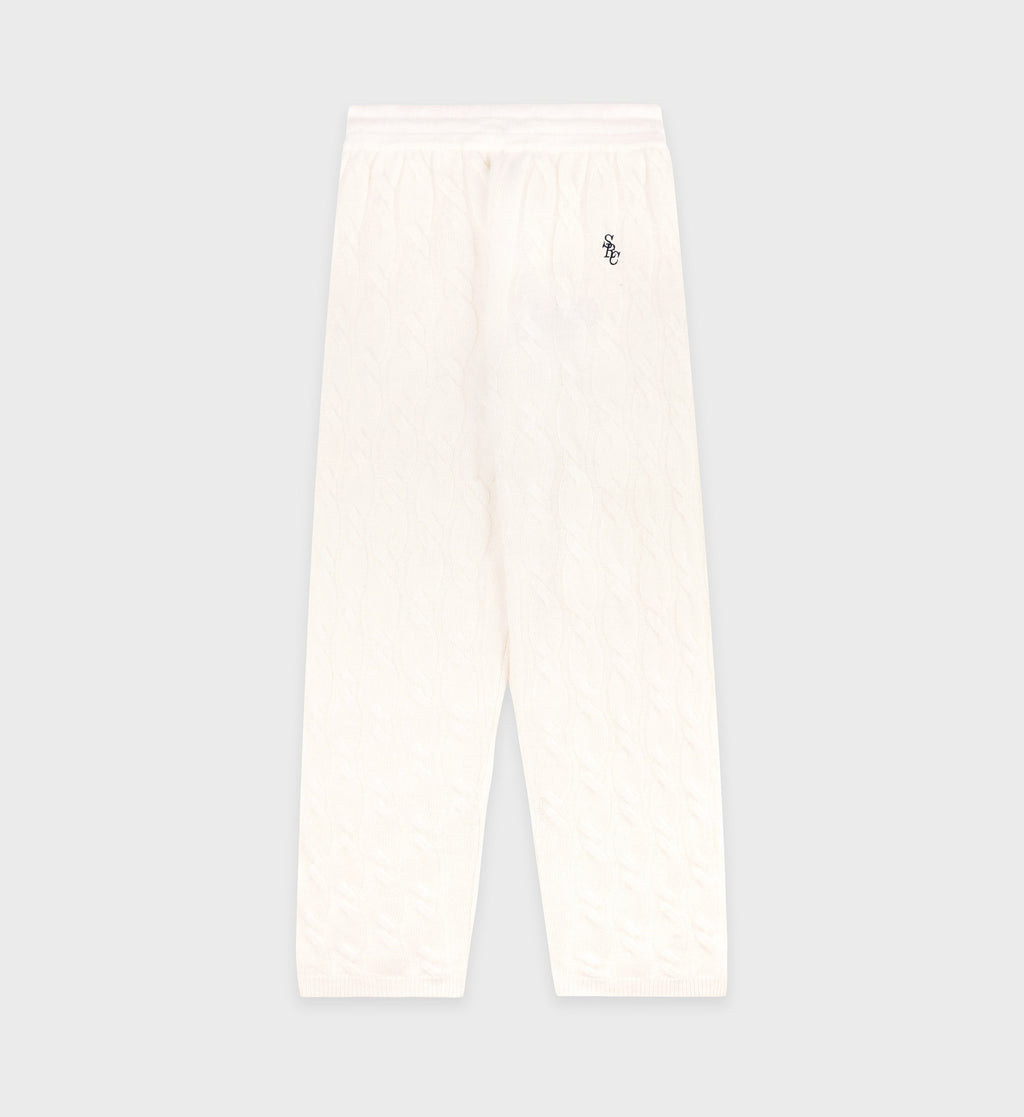SRC Cableknit Cashmere Trousers - Cream/Navy