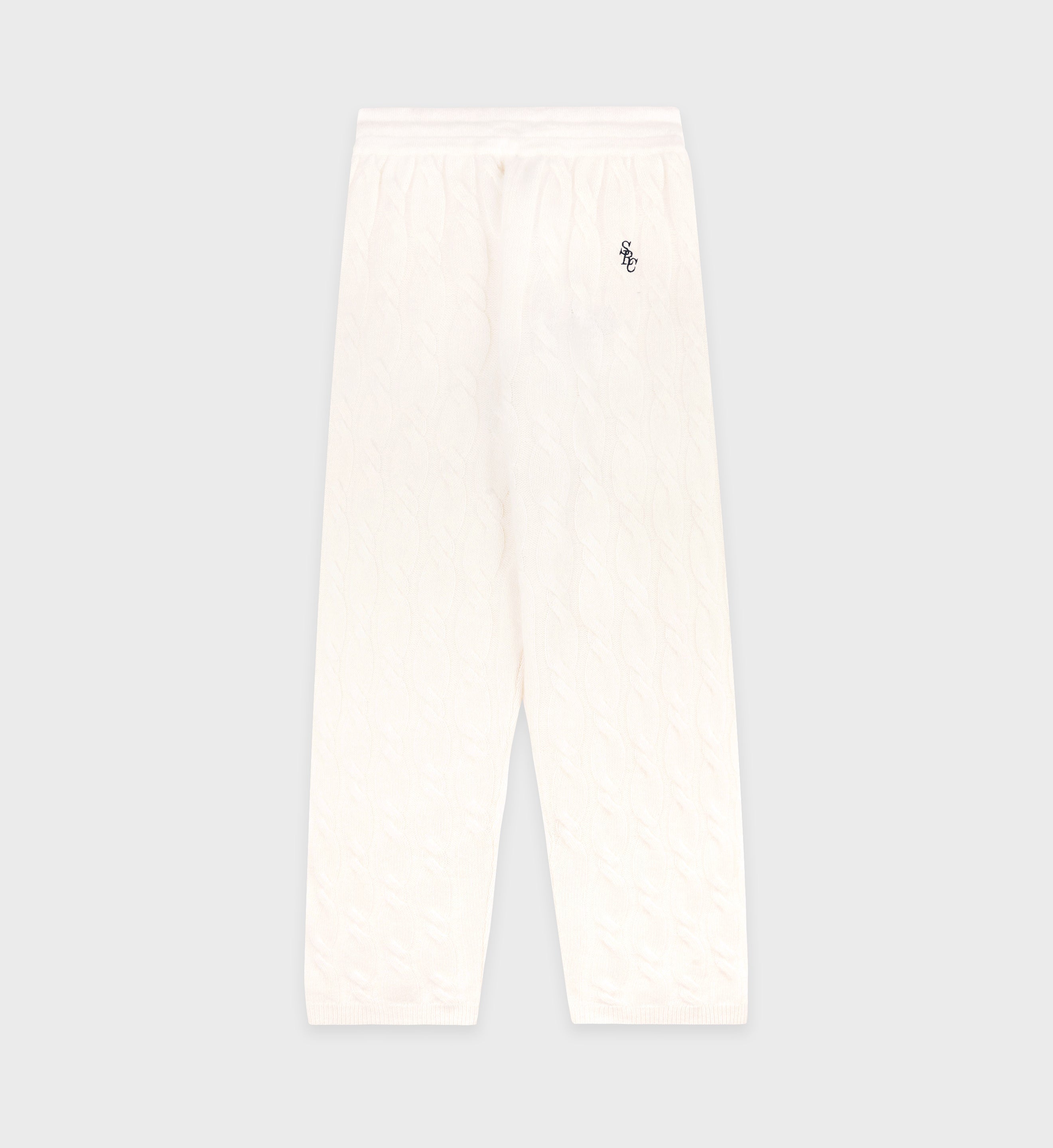 SRC Cableknit Cashmere Trousers - Cream/Navy