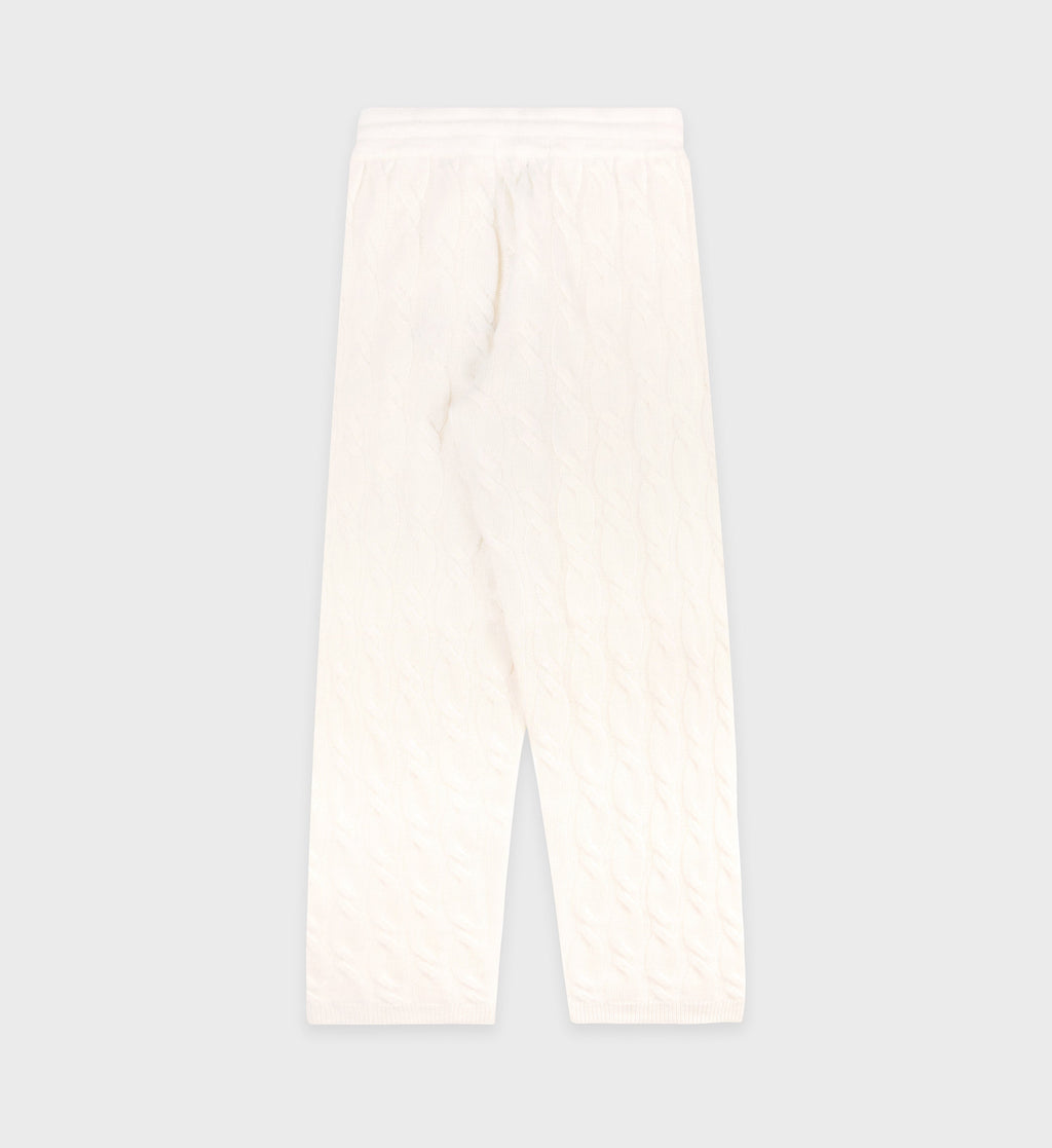 SRC Cableknit Cashmere Trousers - Cream/Navy