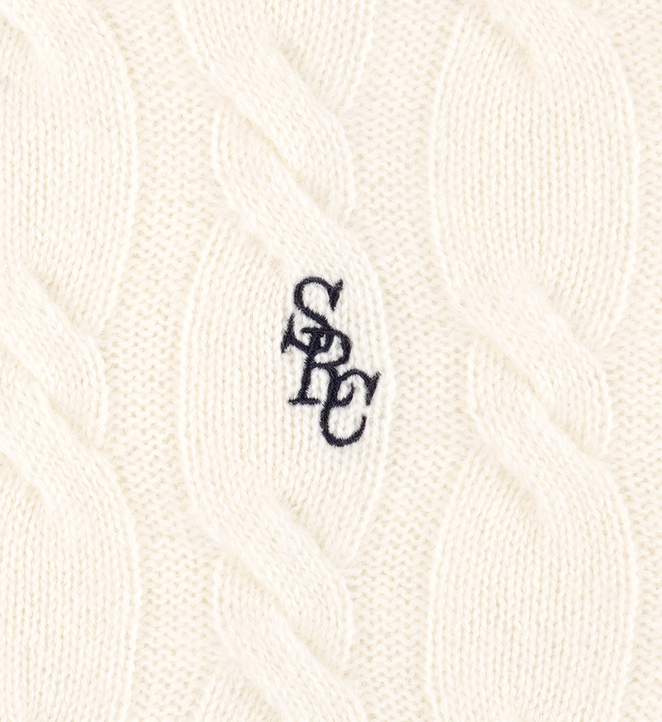 SRC Cableknit Cashmere Trousers - Cream/Navy