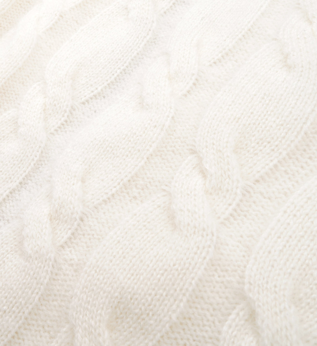 SRC Cableknit Cashmere Trousers - Cream/Navy