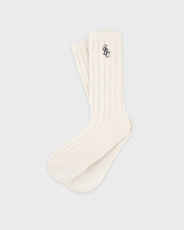 SRC Cashmere Socks - Ecru/Navy