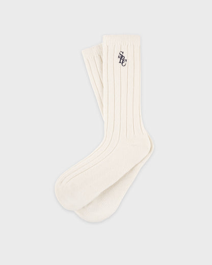 SRC Cashmere Socks - Ecru/Navy