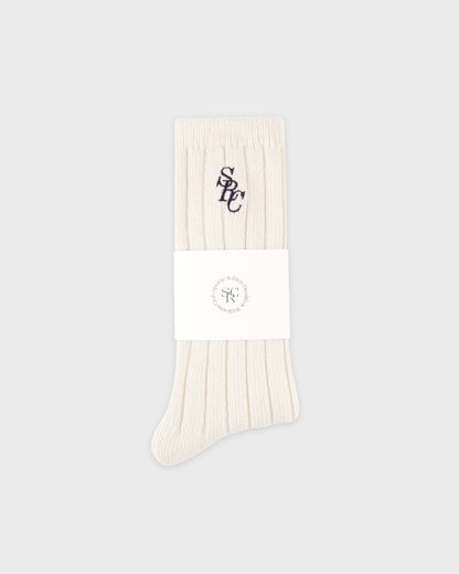 SRC Cashmere Socks - Ecru/Navy