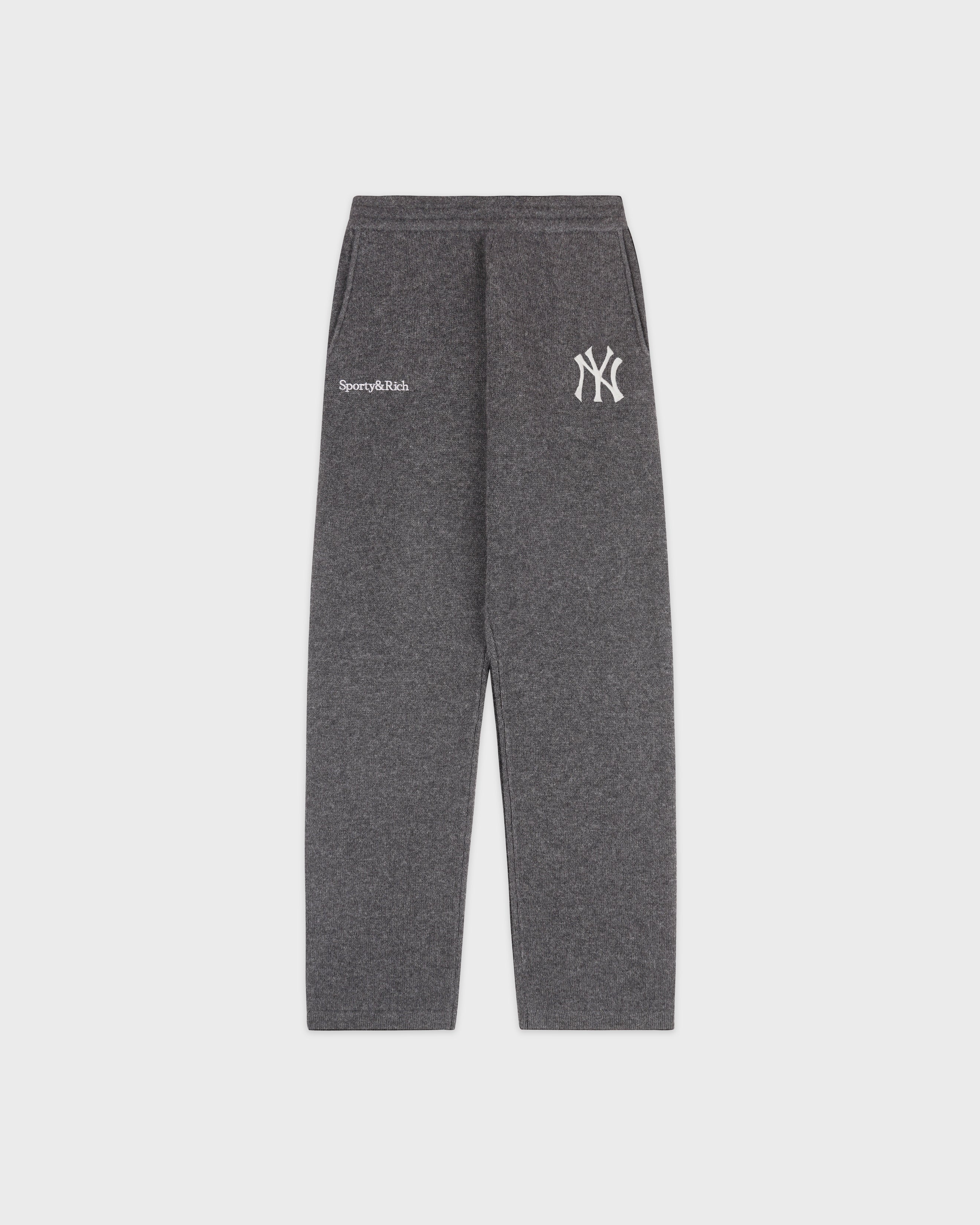 Heritage Yankees Serif Cashmere Trousers - Dark Grey/White