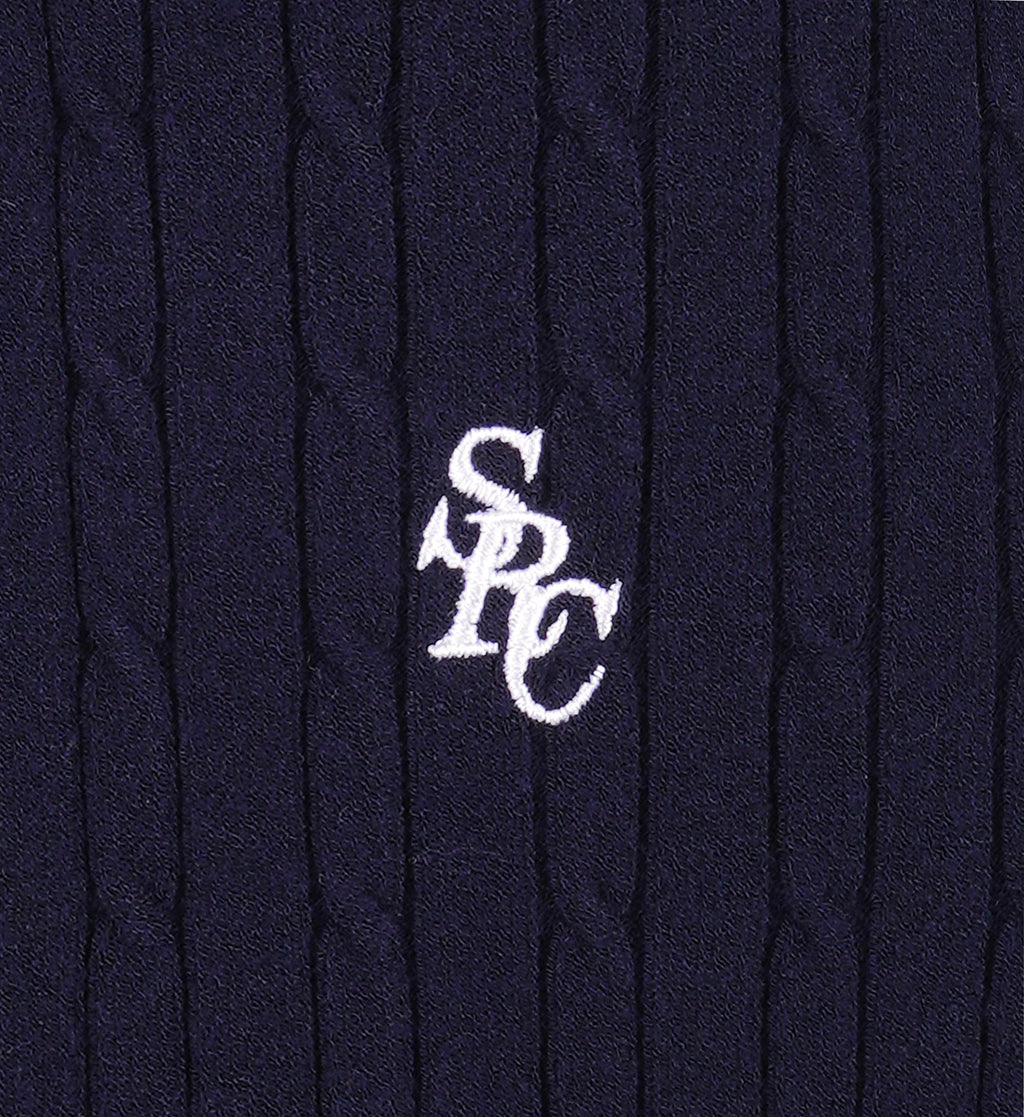 SRC Mini Cable Polo - Navy/White