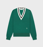 SRC Minimalist V-Neck Sweater - Alpine/Navy/Off White