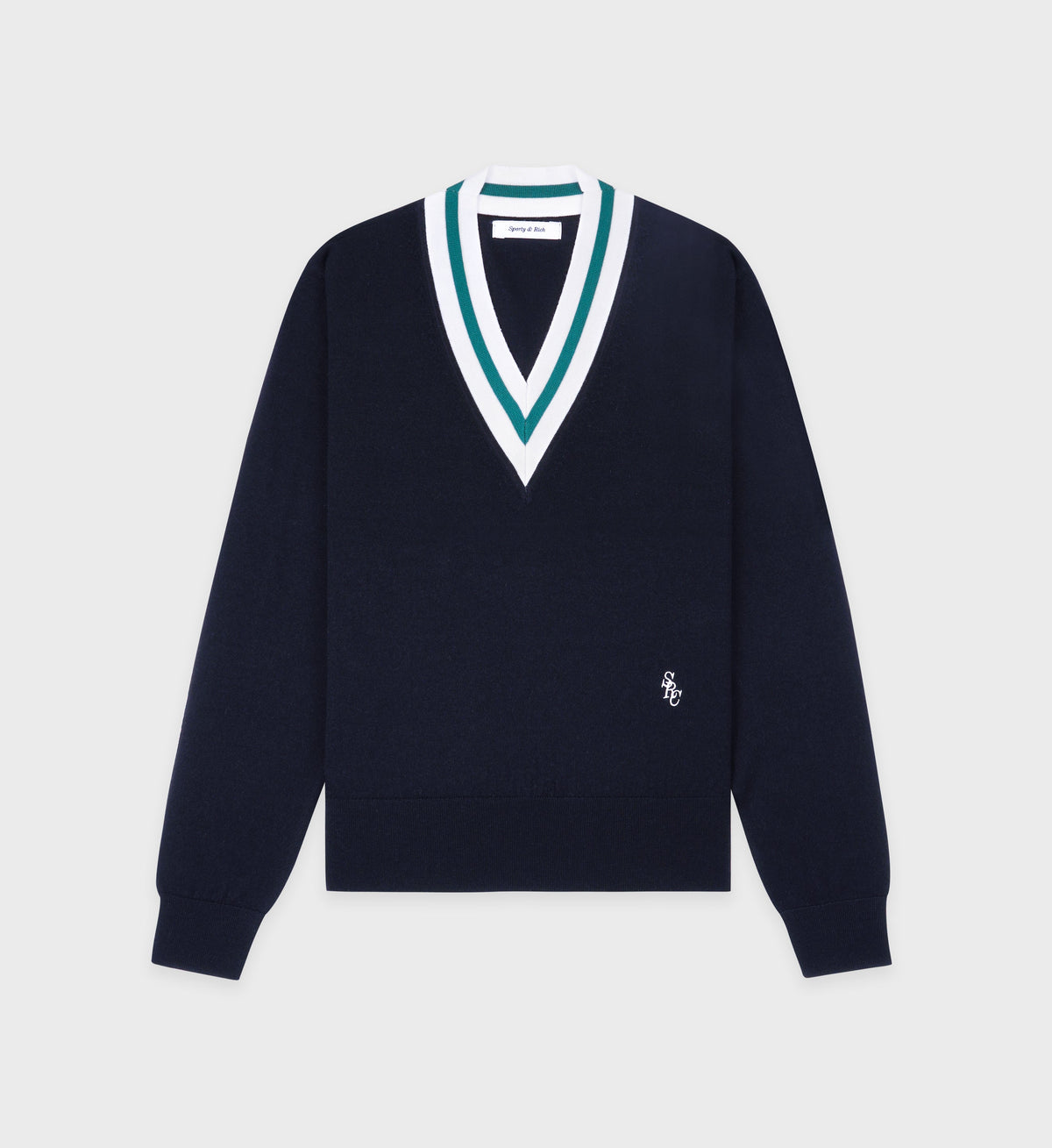 SRC Minimalist V-Neck Sweater - Navy/Off White/Alpine