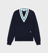 SRC Minimalist V-Neck Sweater - Navy/Off White/Alpine