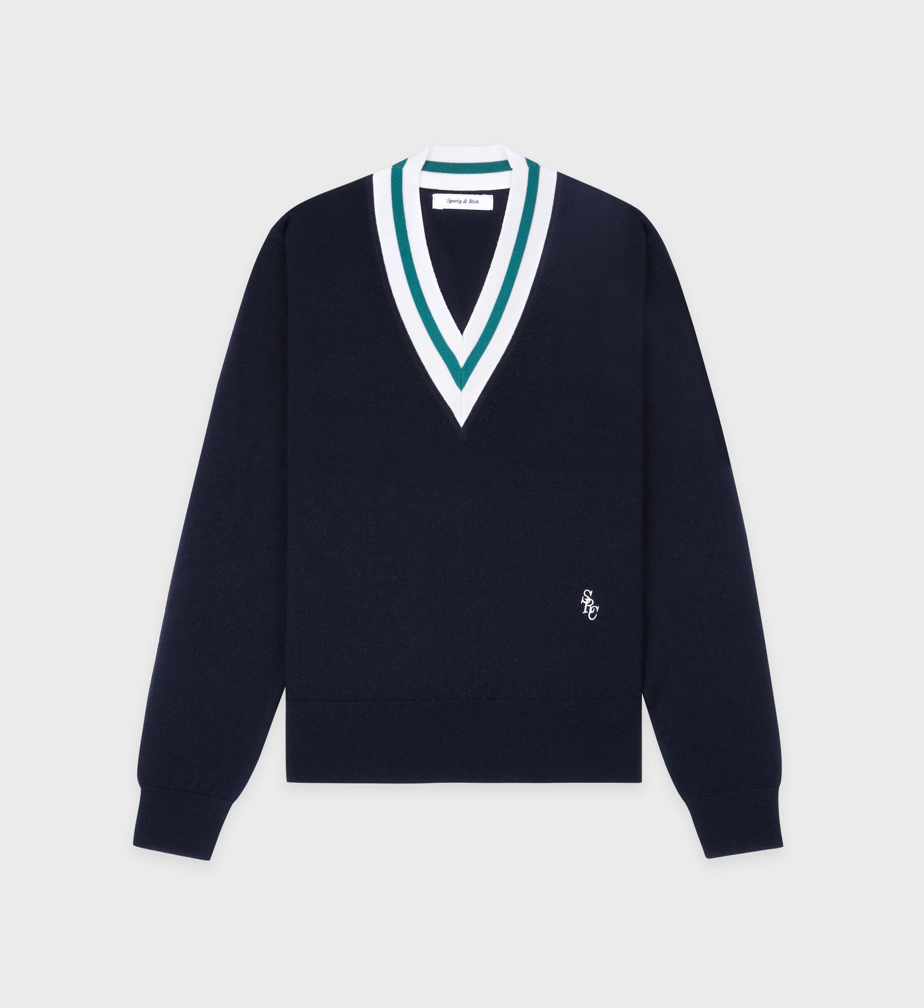 SRC Minimalist V-Neck Sweater - Navy/Off White/Alpine