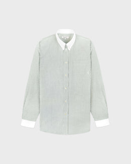 SRC Oversized Oxford Shirt - Forest striped
