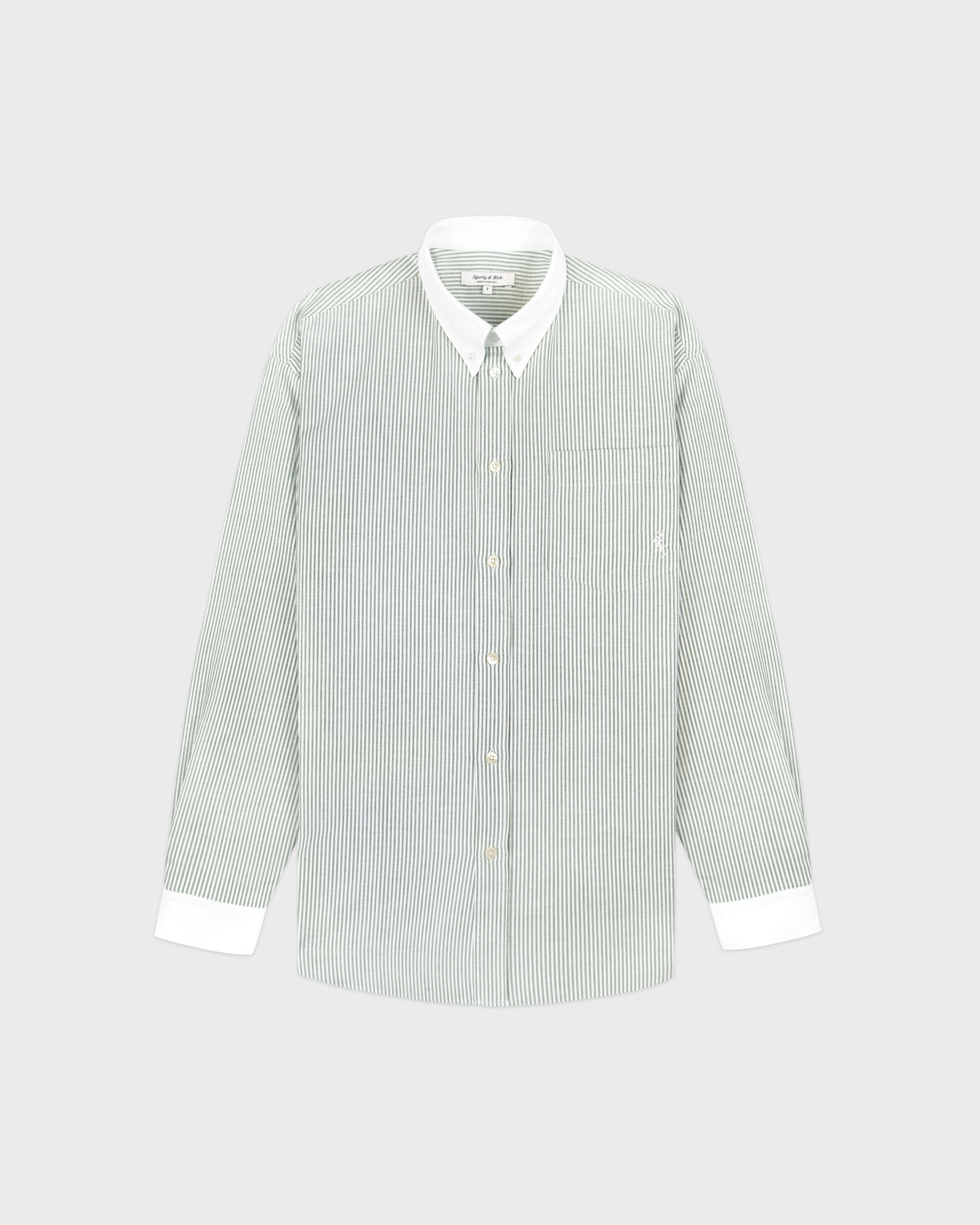 SRC Oversized Oxford Shirt - Forest striped