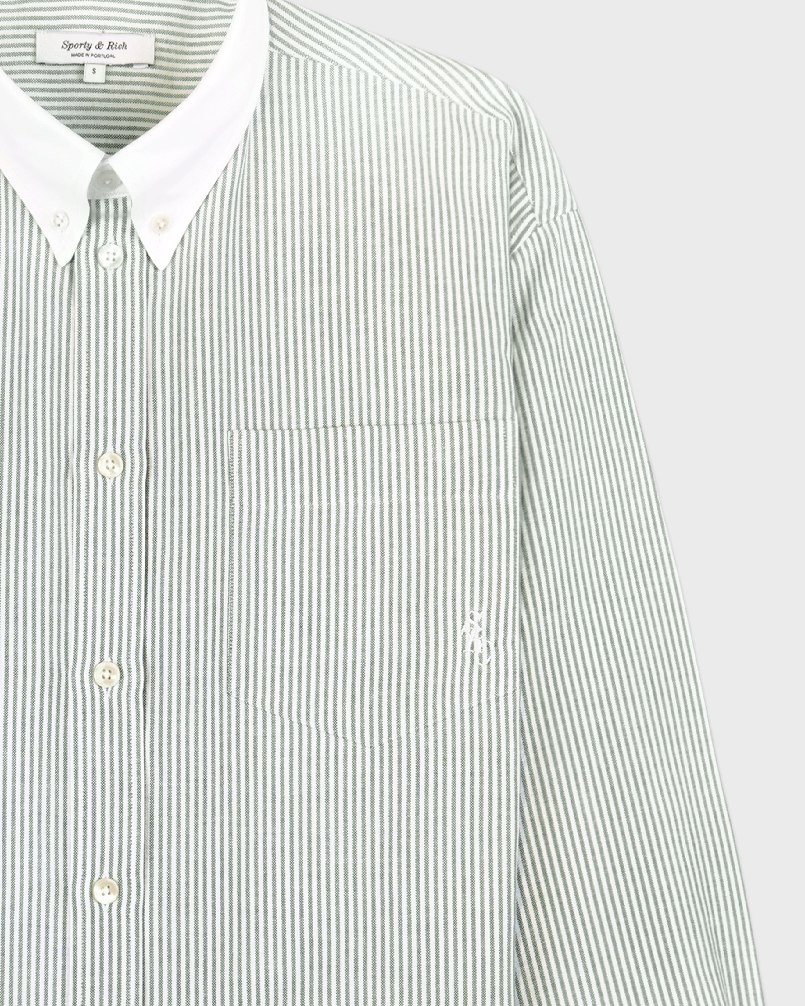 SRC Oversized Oxford Shirt - Forest striped