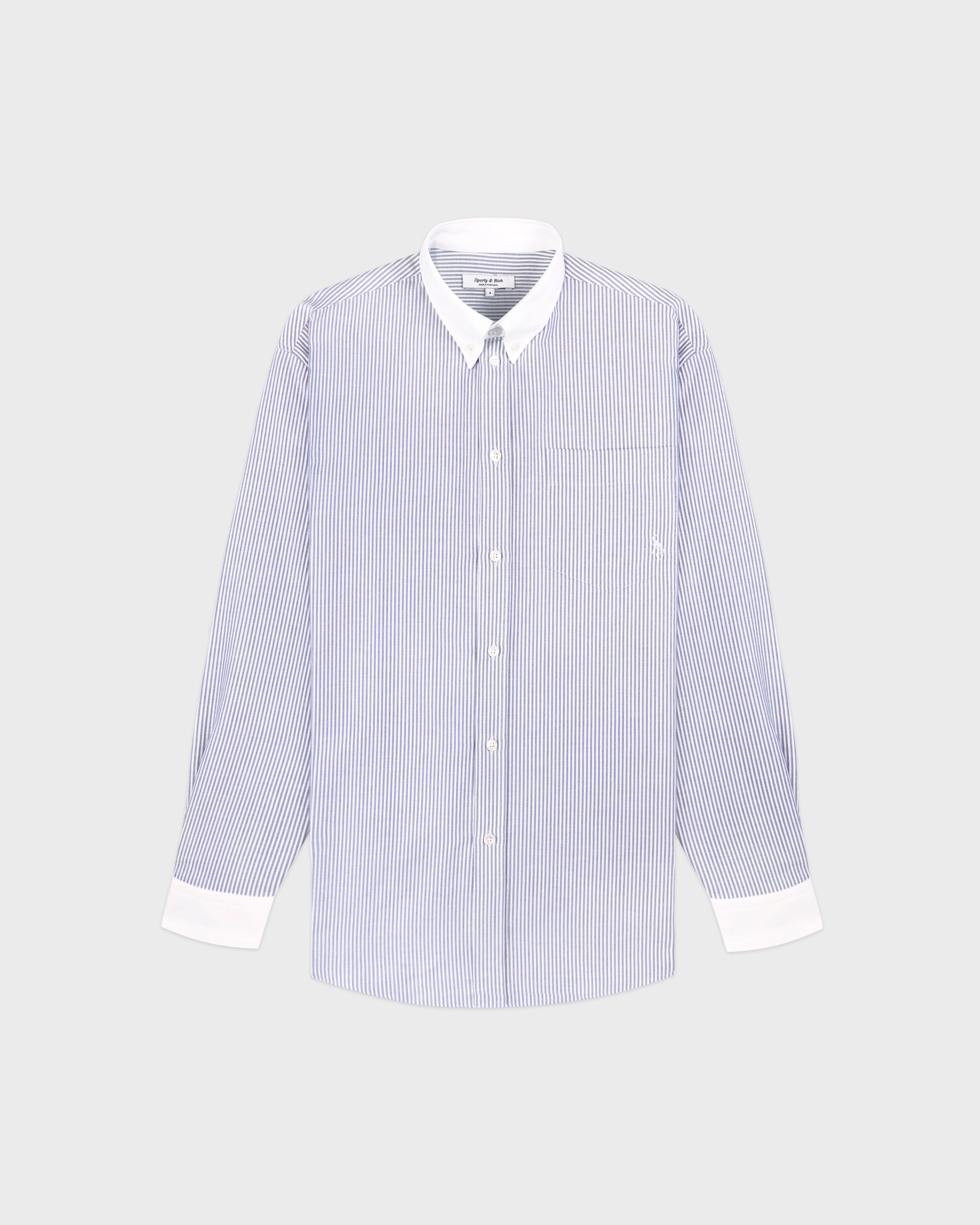 SRC Oversized Oxford Shirt - Navy Stripe