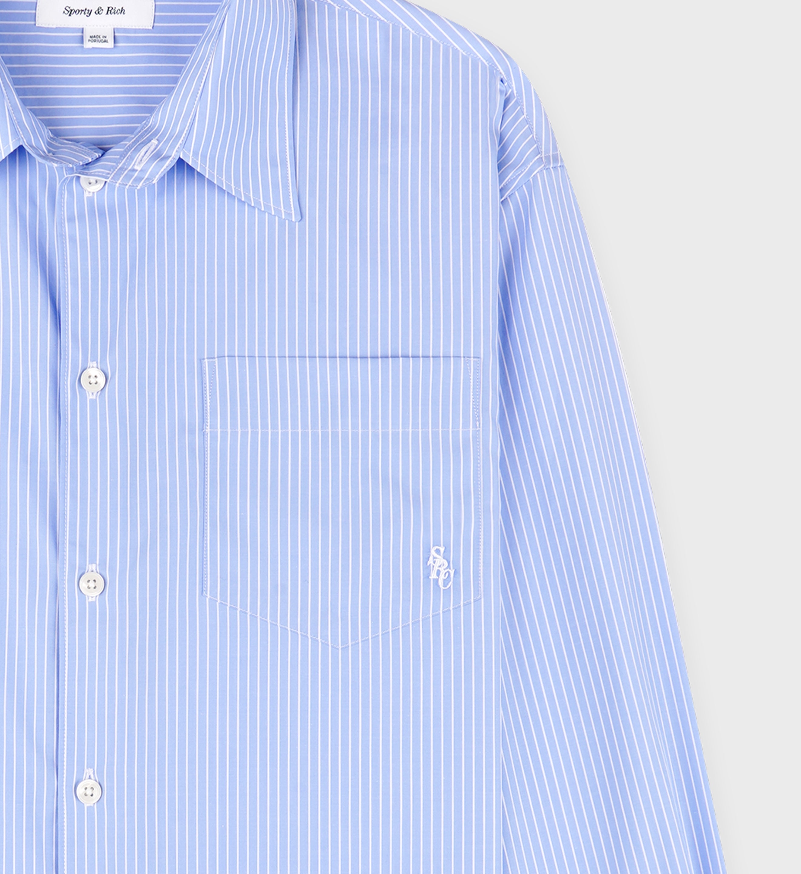 SRC Oversized Shirt - Light Blue Striped