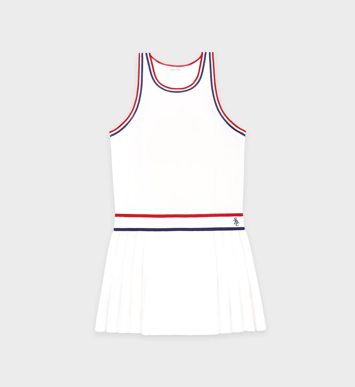 SRC Phoebe Dress - White/Navy/Fire red