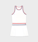 SRC Phoebe Dress - White/Navy/Fire red