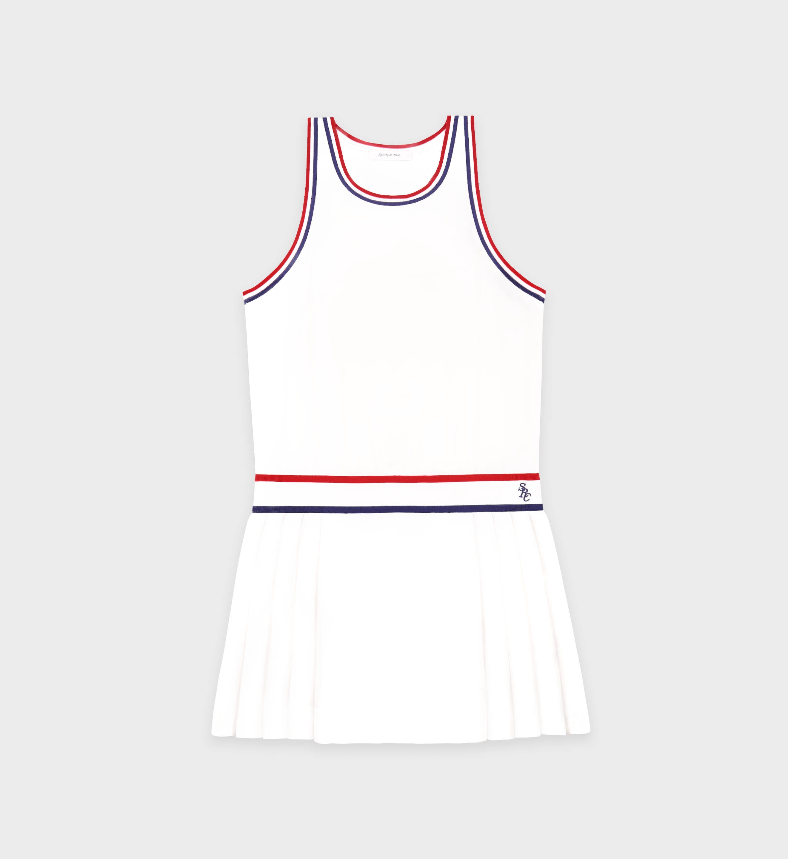 SRC Phoebe Dress - White/Navy/Fire red