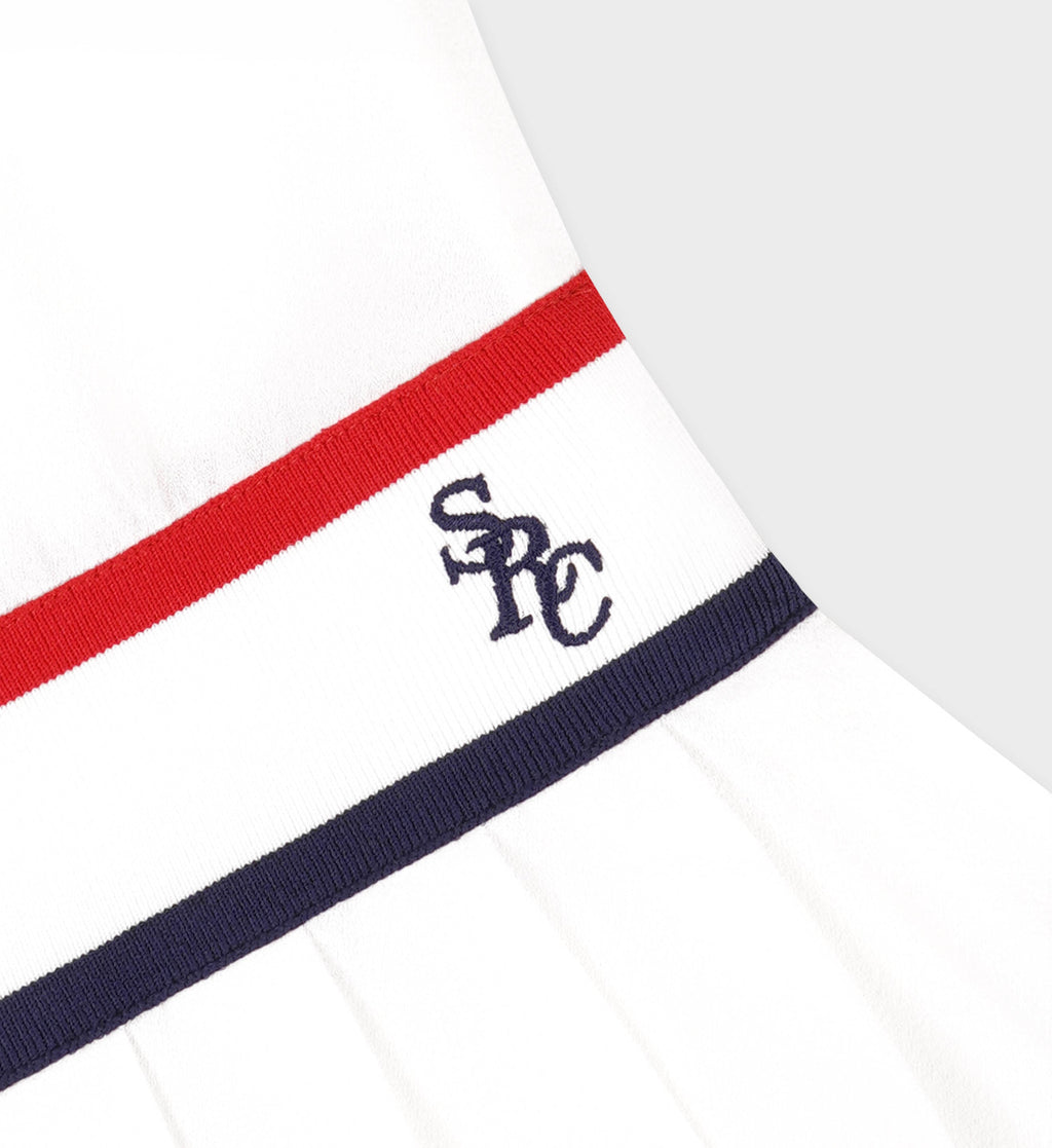 SRC Phoebe Dress - White/Navy/Fire red