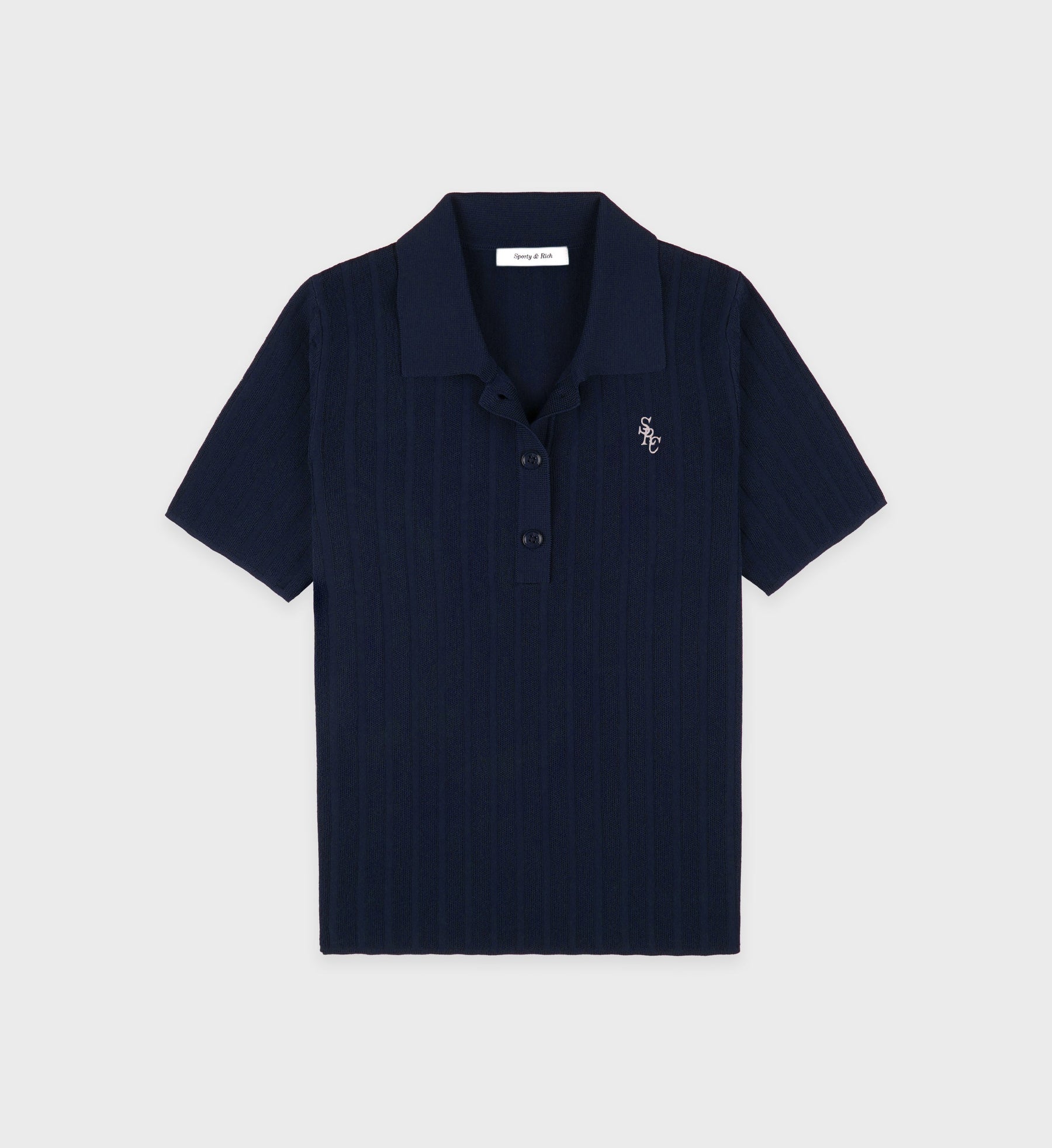 SRC Ribbed Polo - Navy/White