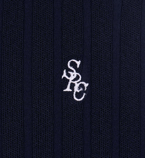 SRC Ribbed Polo - Navy/White
