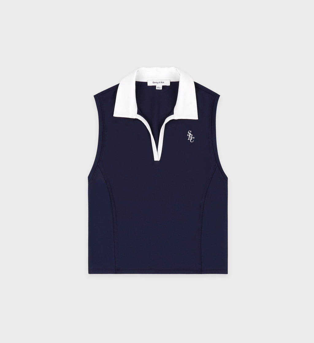 SRC Sports Polo Vest - Navy/White