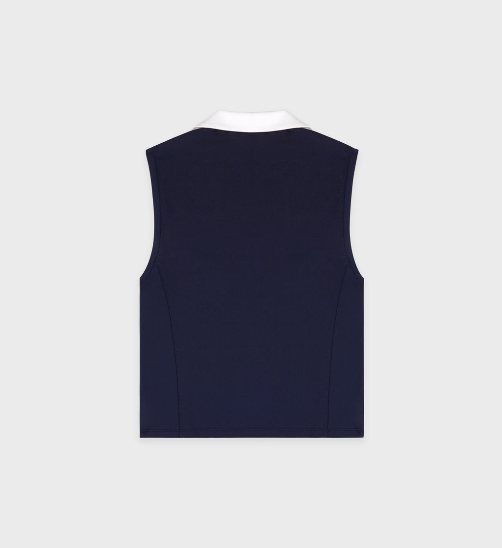 SRC Sports Polo Vest - Navy/White