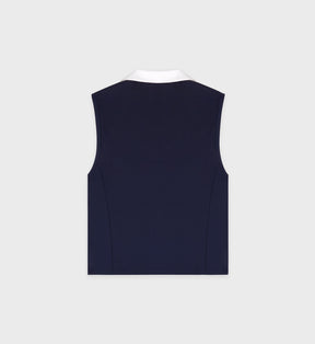 SRC Sports Polo Vest - Navy/White