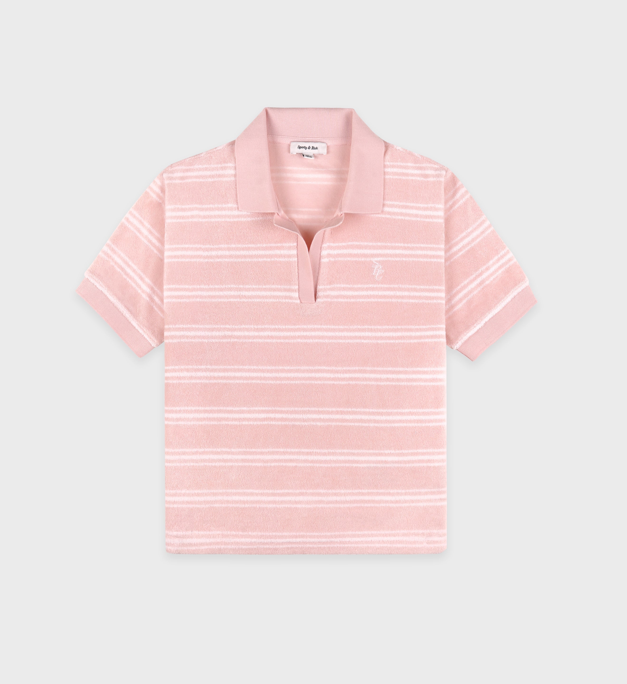 SRC Terry Polo - Pink Dolphin Striped