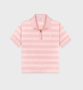 SRC Terry Polo - Pink Dolphin Striped