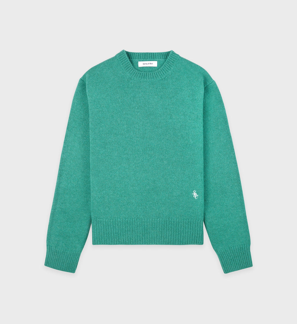 SRC Wool Crewneck - Spring Green/White