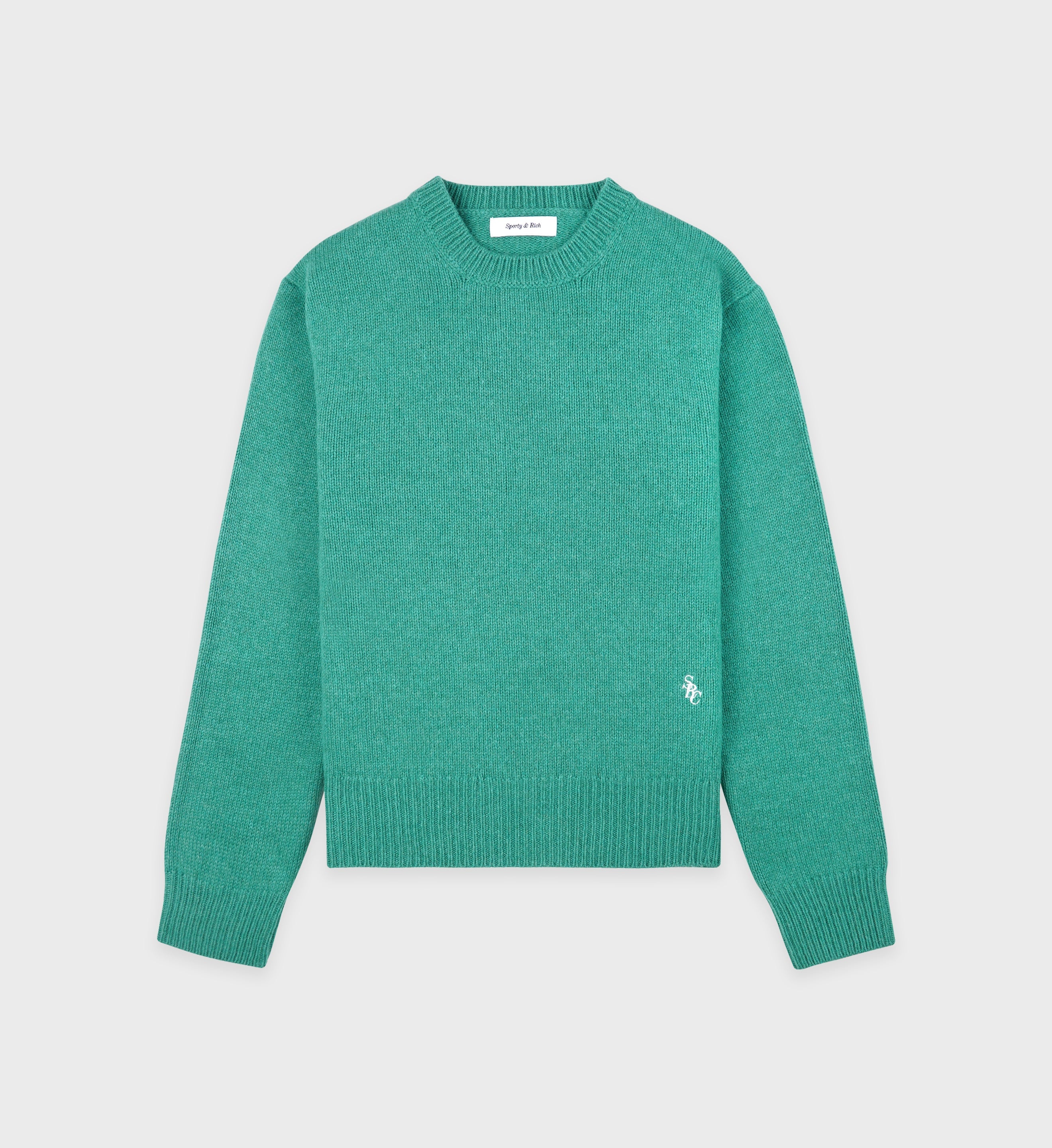 SRC Wool Crewneck - Spring Green/White