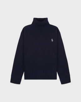 SRC Wool Turtleneck - Navy/White