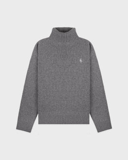 SRC Wool Turtleneck - Light Grey/Navy