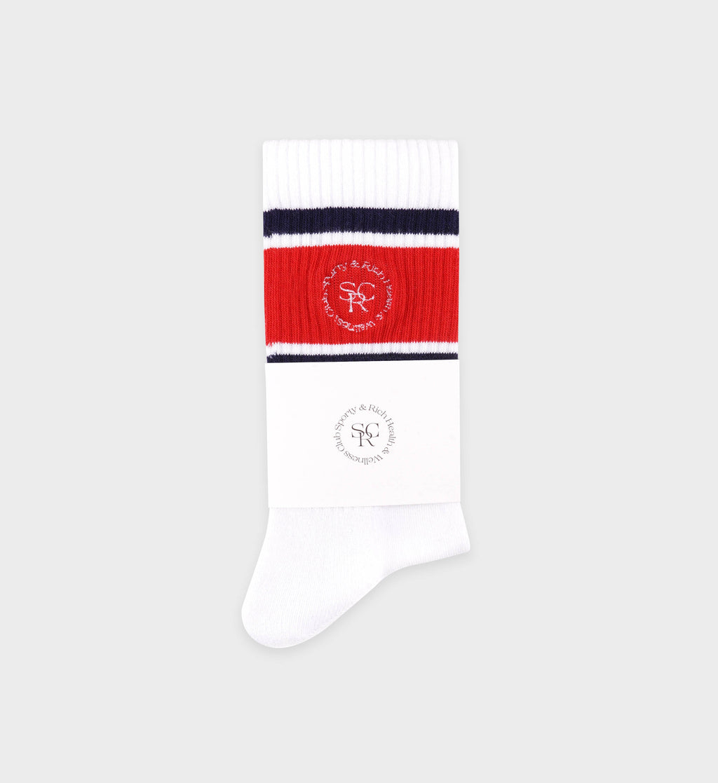 SRHWC Roller Socks - White/Navy/Ruby
