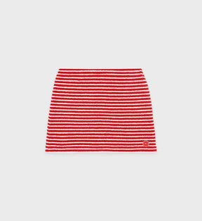 SRHWC Striped Terry Skirt - Fire Red Stripes