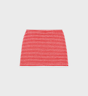 SRHWC Striped Terry Skirt - Fire Red Stripes