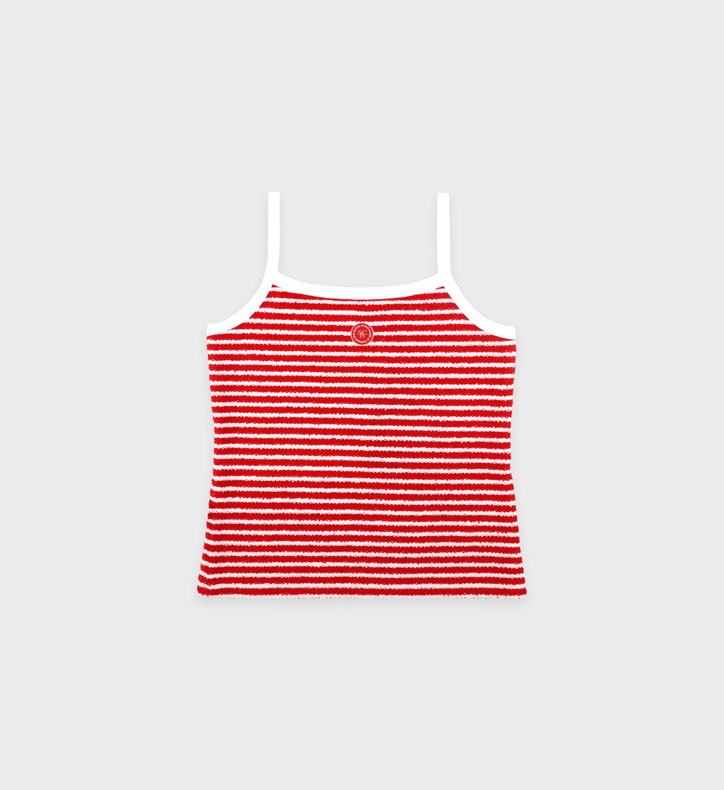 SRHWC Striped Terry Tank - Fire Red Stripes