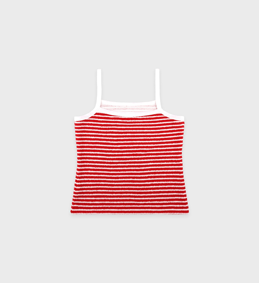 SRHWC Striped Terry Tank - Fire Red Stripes