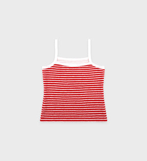 SRHWC Striped Terry Tank - Fire Red Stripes